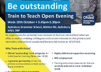 Train to Teach Open Evening 19 October 2022