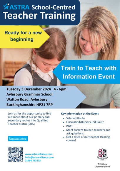 AGS Train to Teach Info Event Dec 2024 (social media version)